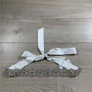 Bridal Beaded Jewelled Satin Belt